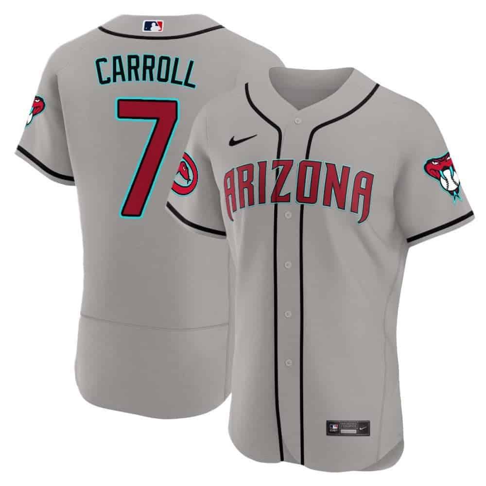 Men Arizona Diamondback #7 Carroll Grey 2024 Nike Flex Base MLB Jersey->arizona diamondback->MLB Jersey